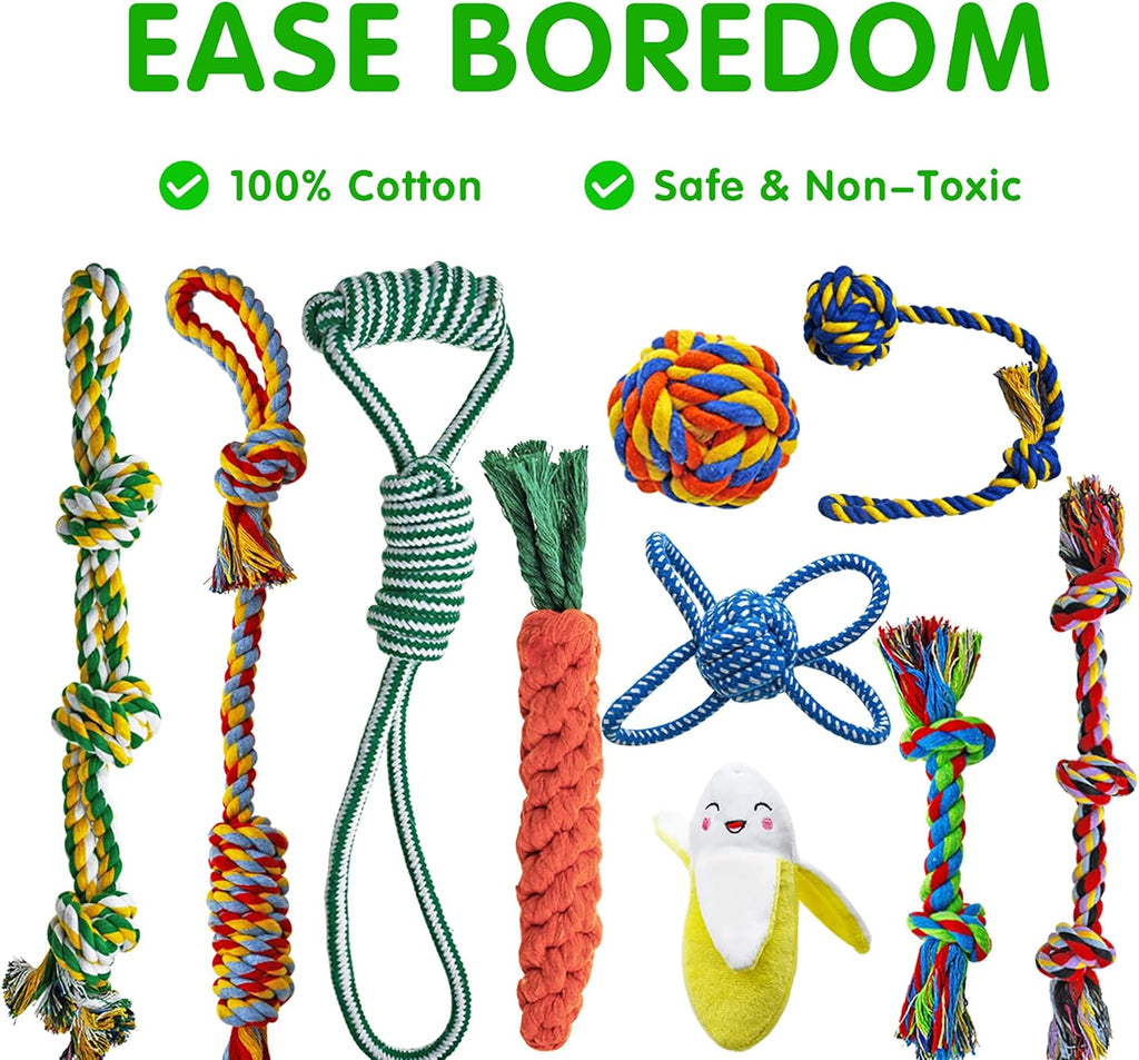 14-Pack Puppy Chew Toy Bundle for Teething and Tug of War, Including Squeaky Toys, Chew Balls, and Rubber Bones for Small Dogs