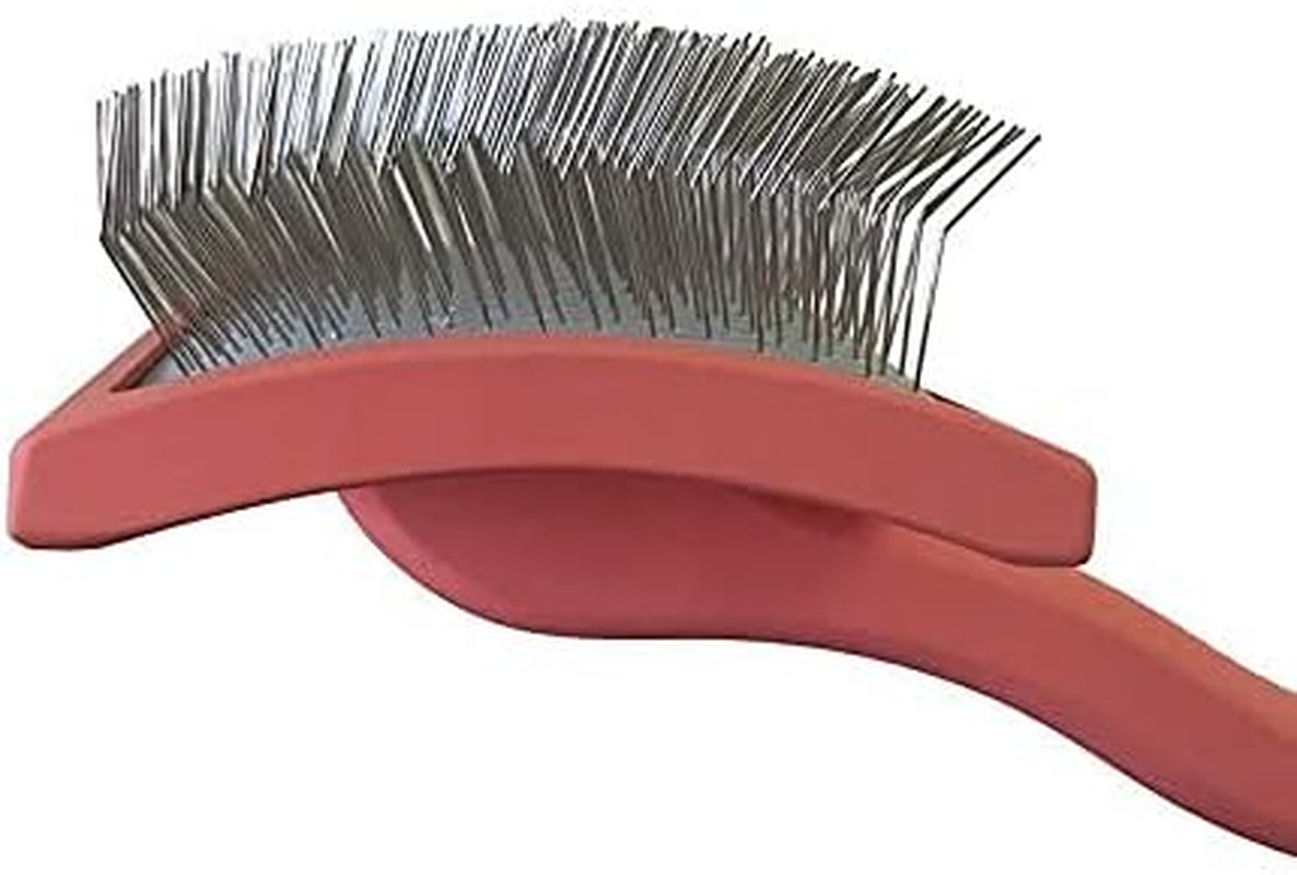 Big G Dog Slicker Brush for Dogs (Goldendoodles, Labradoodles, Poodles), Groom like a Professional, Fluff Detangle Style, Saves Time Energy, Coral, Large