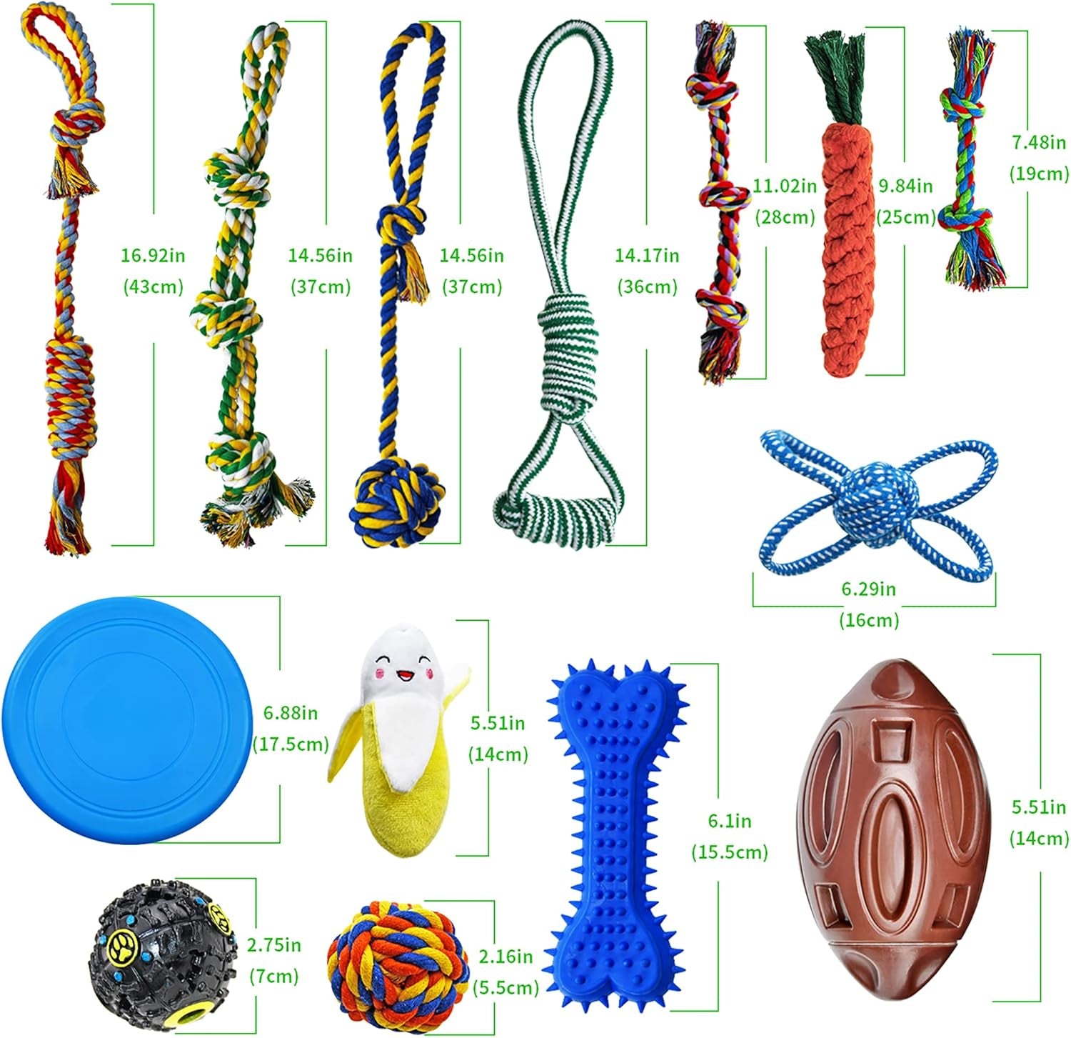 14-Pack Puppy Chew Toy Bundle for Teething and Tug of War, Including Squeaky Toys, Chew Balls, and Rubber Bones for Small Dogs
