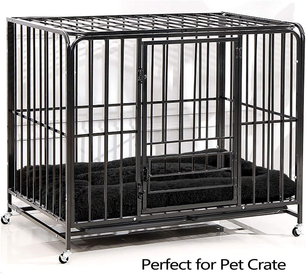 Dog Beds Calming Pet Beds, Fulffy Dog Kennel Mat Pad Faux Fur Machine Washable Anti-Slip Comfy Dog Beds for Large Medium Dogs and Cats